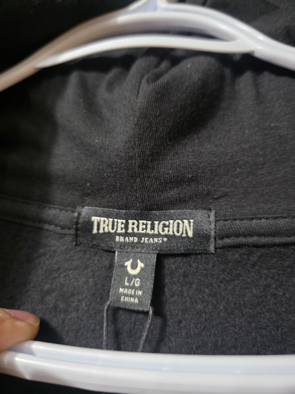 True Religion Black Full-Zip Hoodie New - Picture 4 of 6